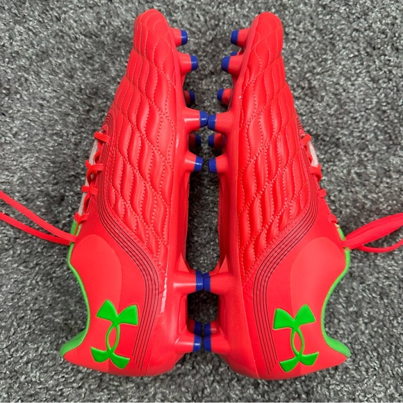 Under Armour Magnetico Pro 3 FG Women Soccer Cleats Sz 7.5 Red/Green 3027497-600 - Picture 10 of 14